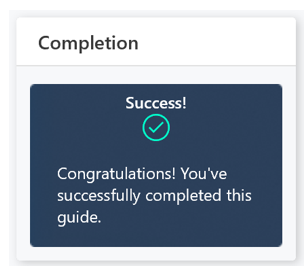 Completion step Completion step.