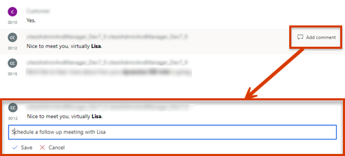 Add a comment to a transcript Add a comment to a transcript